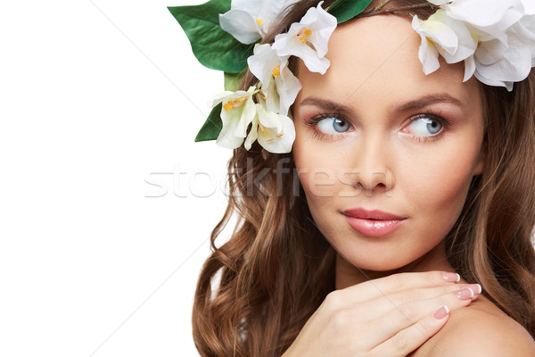 Pureza encanto imagem fresco mulher flores Foto stock © pressmaster