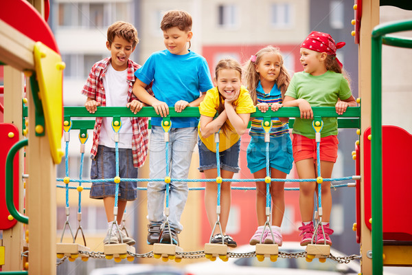 Gyerekek játszótér boldog barátok szórakozás gyermek Stock fotó © pressmaster