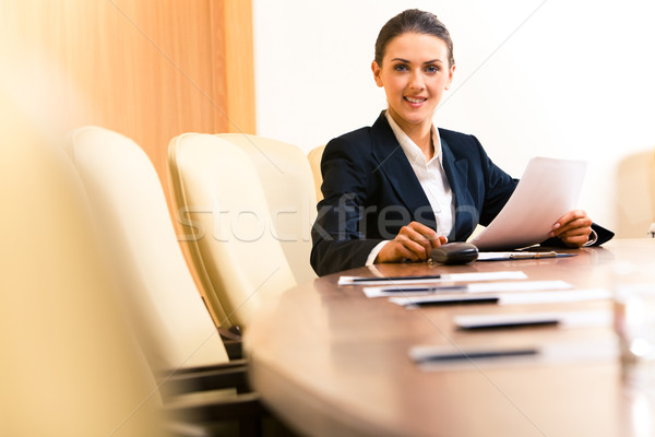 Vrouw werk foto vergadering business dame Stockfoto © pressmaster