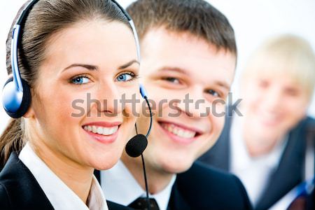 Barátságos ügyfélszolgálat szolgáltatás mosolyog kezelő kettő Stock fotó © pressmaster