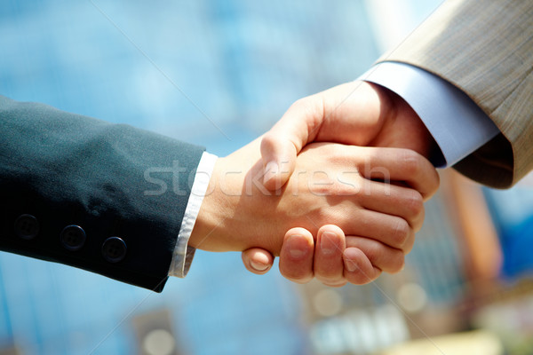 Foto stock: Acordo · foto · aperto · de · mão · parceiros · de · negócios · negócio · mão