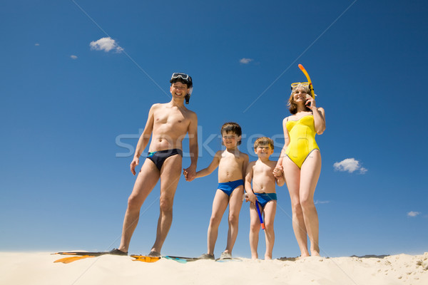 Stock photo: Family of divers