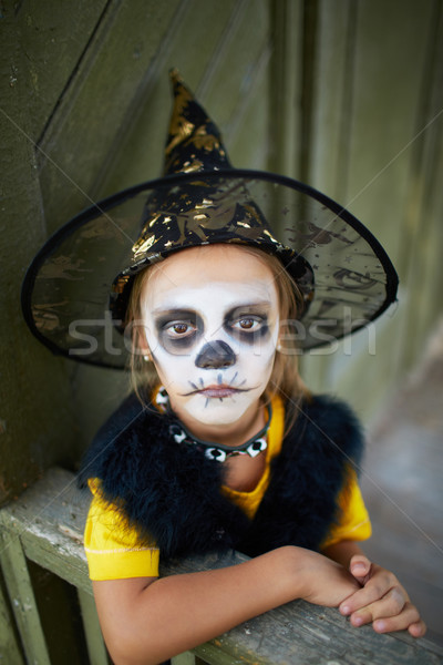 Stock foto: Halloween · Kind · Porträt · cute · Mädchen · Kostüm