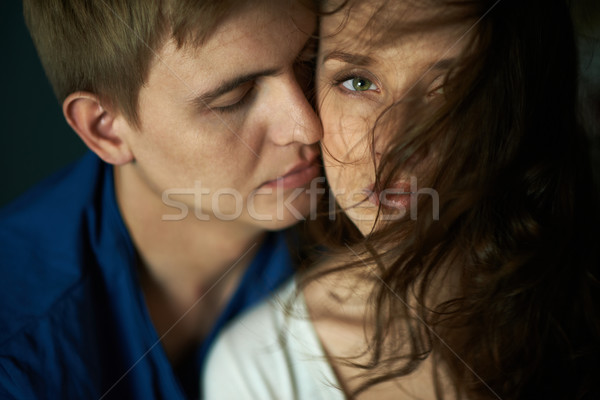 Stockfoto: Vertrouwelijkheid · jonge · vrouw · naar · camera · vrouw