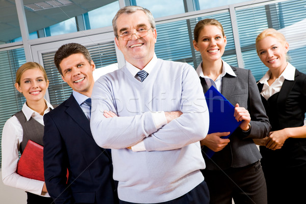 Foto stock: Experimentado · líder · imagen · altos · sonriendo · cámara