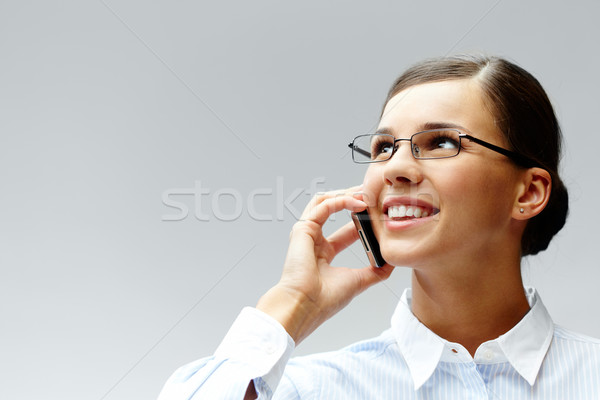 Appelant brunette photo puce femme d'affaires affaires [[stock_photo]] © pressmaster