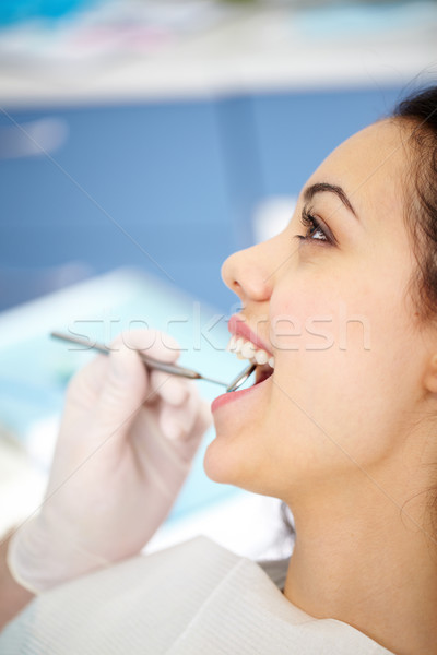 Para cima dentes vertical tiro feminino paciente Foto stock © pressmaster