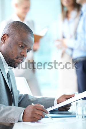 üzlet vezető touchpad portré boldog néz Stock fotó © pressmaster