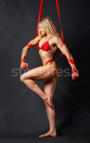 模型 美麗 紅色 比基尼泳裝 傷口 商業照片 © pressmaster
