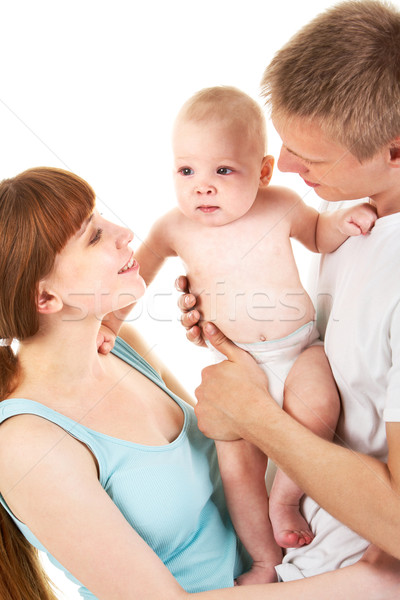 Familie afbeelding gelukkig gezin vader moeder baby Stockfoto © pressmaster