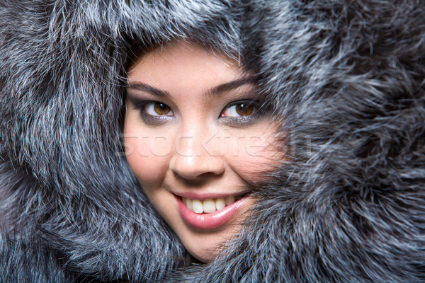 Face in furs Stock photo © pressmaster