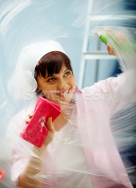 Reinigung Arbeit Bild Fenster Mädchen jungen Stock foto © pressmaster
