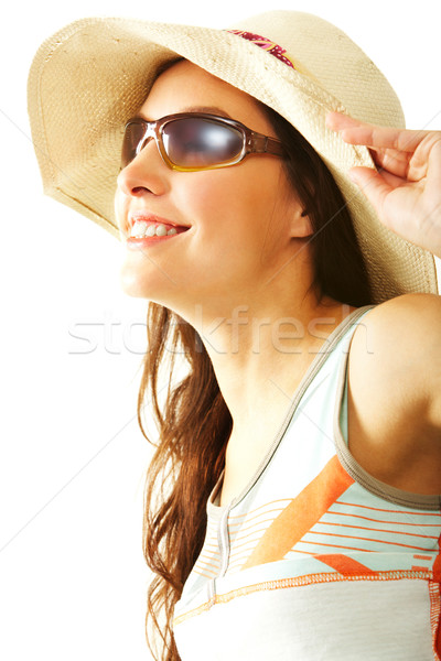 Verano placer retrato niña feliz sombrero mirando Foto stock © pressmaster