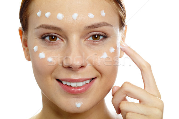 Gesichtspflege frischen Frau Sahne Maske Stock foto © pressmaster