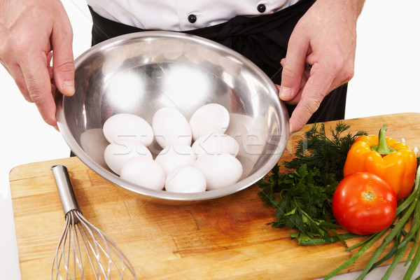 Cooking omelette with vegs Stock photo © pressmaster