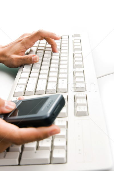 Stockfoto: Moderne · technische · vrouwelijke · handen