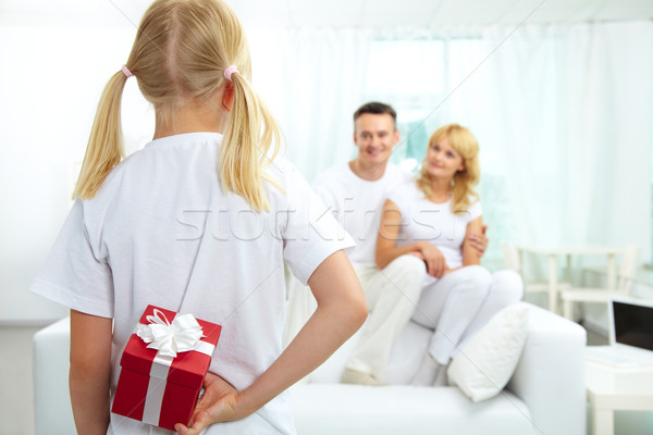 Girl with giftbox Stock photo © pressmaster