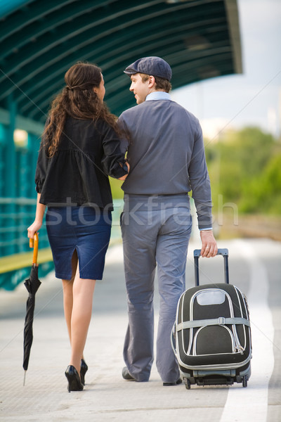 Vue arrière amoureuse couple marche vers le bas [[stock_photo]] © pressmaster