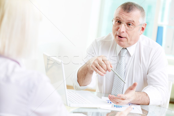 Tárgyal portré érett üzletember beszél partner Stock fotó © pressmaster
