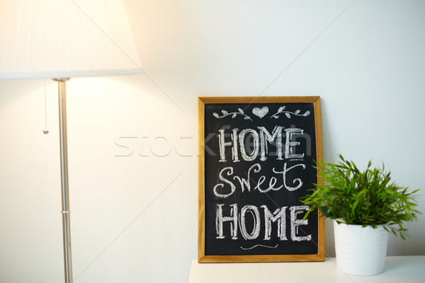 Otthon kényelem fotó kicsi tábla üzenet Stock fotó © pressmaster