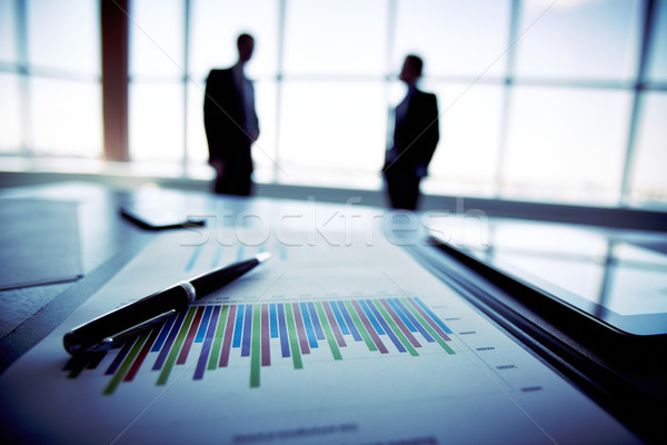 Stock foto: Business · Plan · Finanzbericht · Silhouetten · Geschäftsleute
