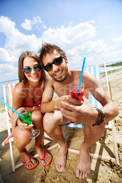 Strand Unterhaltung entspannt jungen Liebhaber entspannenden Stock foto © pressmaster
