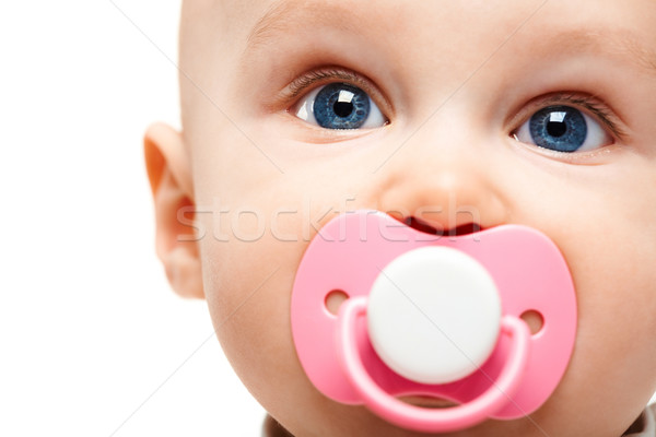 可愛 孩子 面對 可愛的 嬰兒 奶嘴 商業照片 © pressmaster