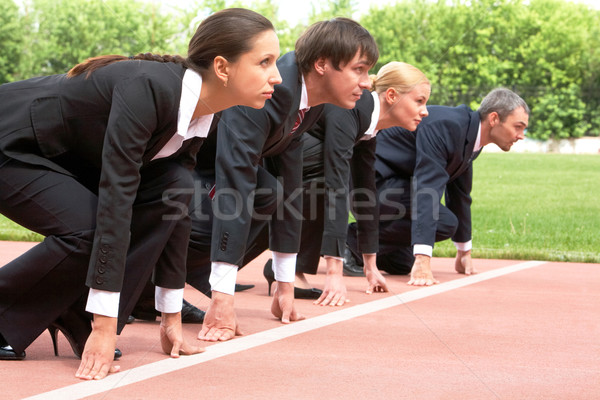 Karrier csetepaté üzletemberek kész verseny üzlet Stock fotó © pressmaster