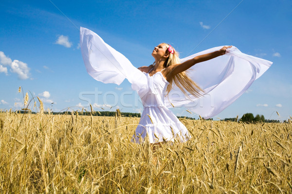 Placer foto excitado femenino blanco trigo Foto stock © pressmaster