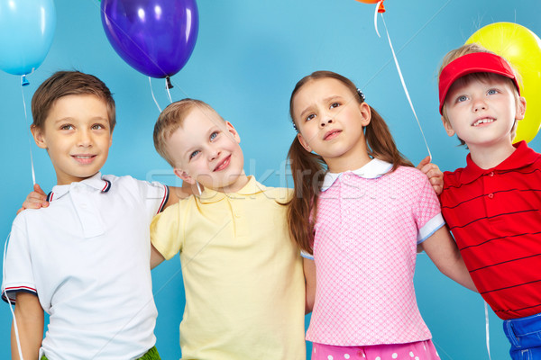 Kinderen ballonnen portret kleurrijk partij Stockfoto © pressmaster