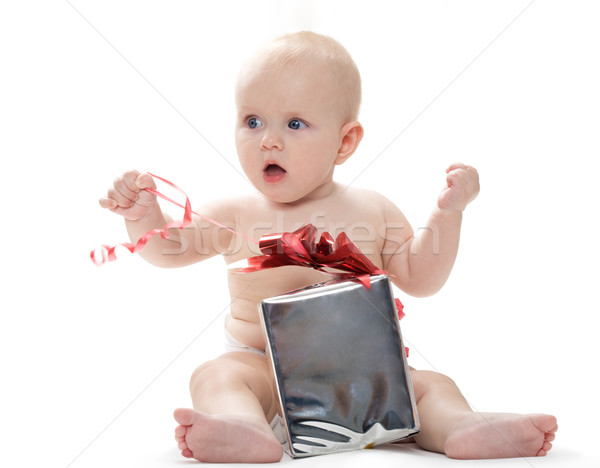 Foto stock: Bebê · apresentar · foto · adorável · criança · sessão