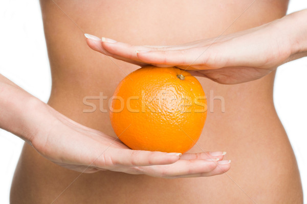 Stock foto: Orange · Ernährung · Essen · Obst · weiblichen