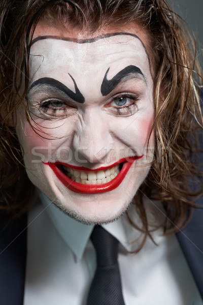 Kötü niyetli adam portre boyalı yüz iş Stok fotoğraf © pressmaster