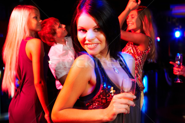 Stock photo: Girl with champagne