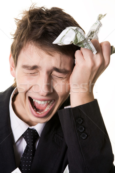 Bánat kép sír üzletember megérint fej Stock fotó © pressmaster