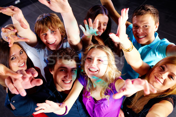 Partij foto glimlachend vrienden dansen gelukkig Stockfoto © pressmaster