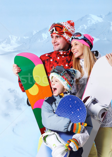 肖像 幸せな家族 冬 リゾート 家族 スポーツ ストックフォト © pressmaster