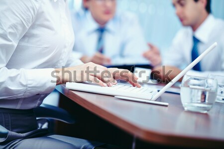 Stock foto: Konferenz · Bild · männlich · Hand · Stift · öffnen