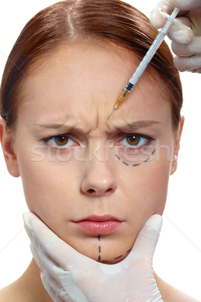 Wstrzykiwań świeże kobieta twarz botox Zdjęcia stock © pressmaster