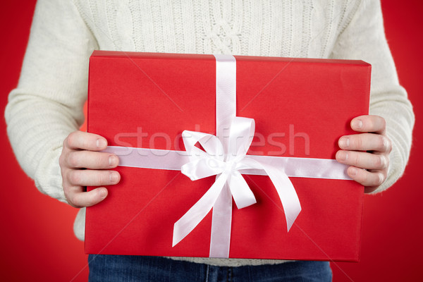 Giftbox in hands Stock photo © pressmaster