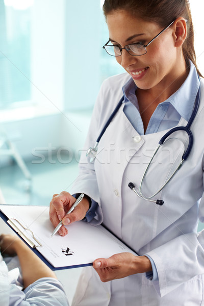 Stock foto: Ziemlich · Arzt · Porträt · weiblichen · Arzt · Stethoskop