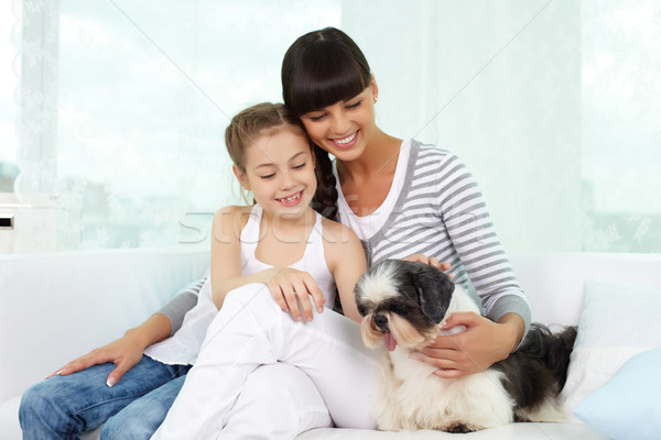 [[stock_photo]]: Accueillant · société · portrait · fille · heureuse · mère