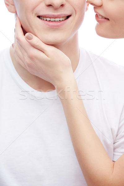 引力 戀愛的 年輕的女孩 觸摸 男朋友 商業照片 © pressmaster