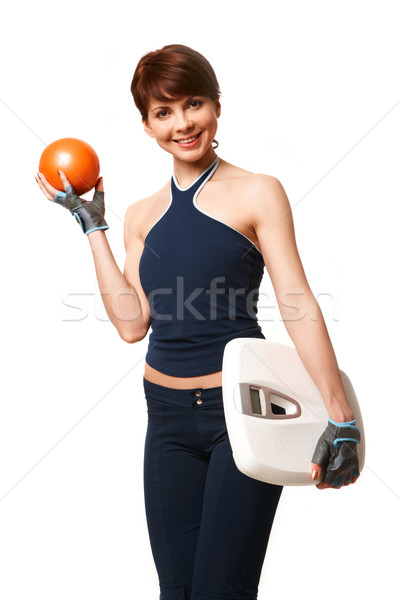 Сток-фото: женщину · мяча · Весы · рук