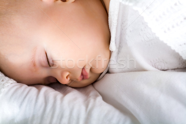 甘い 夢 クローズアップ 穏やかな 赤ちゃん 白 ストックフォト © pressmaster