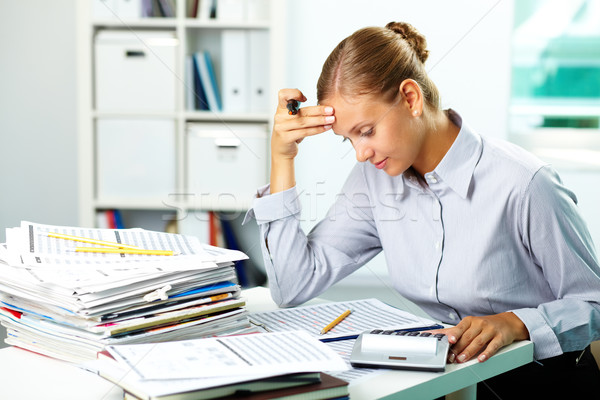 Foto d'archivio: Ragioniere · lavoro · ritratto · giovani · imprenditrice · lavoro