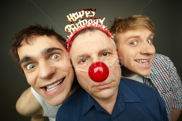 Születésnap fiú kettő srácok szórakozás játszik Stock fotó © pressmaster