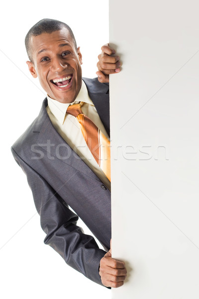 объявление изображение радостный бизнесмен из плакат Сток-фото © pressmaster