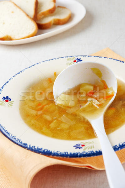 Foto stock: Sopa · imagem · prato · pão · comida · jantar