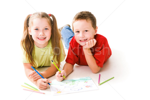 Drawing children Stock photo © pressmaster